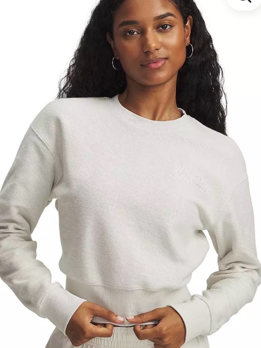 Under Armour Women's Icon Terry Varsity Crew - Summit White - Size S, NWT